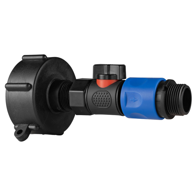 IBC 2” S60X6 Cap with BSPF Thread-Quick Connect Male Valve and Hose Connector 3/4" BSPM - Home & Garden > Lawn & Garden