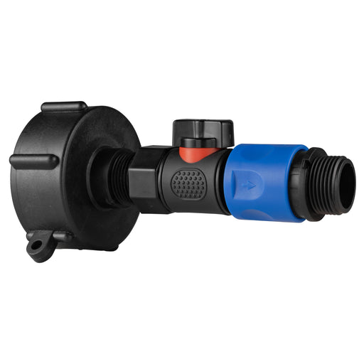 IBC 2” S60X6 Cap with BSPF Thread-Quick Connect Male Valve and Hose Connector 3/4" BSPM - Home & Garden > Lawn & Garden