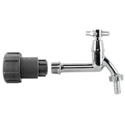 IBC 2" S60X6 - 1/2" BSP Extender Adaptor with Extended Brass Chrome Tap 1/2" Barb - Garden watering