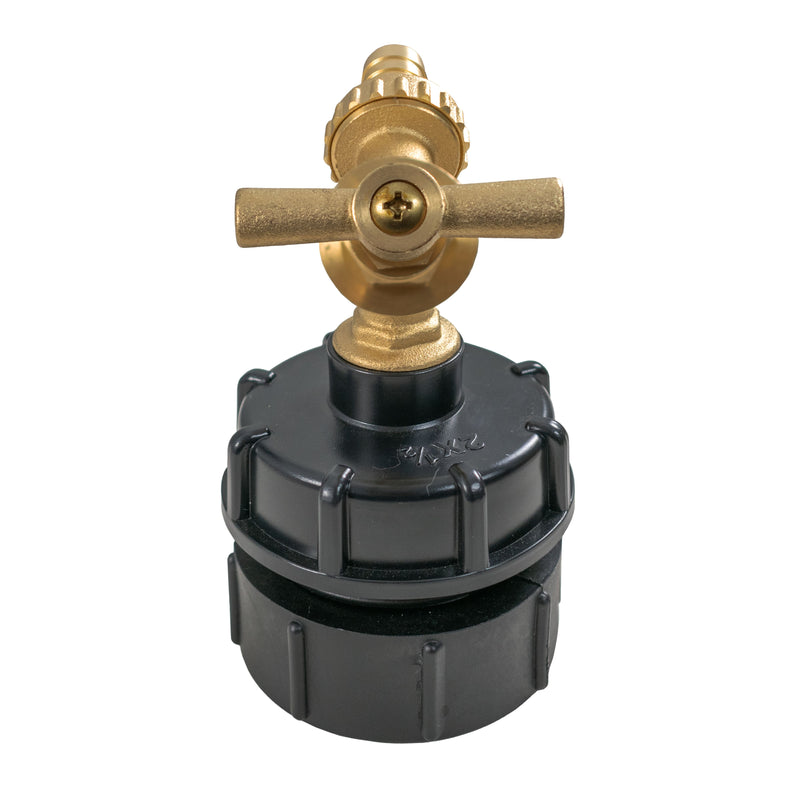 IBC 2” BSPF – S60X6 Cap with S60X6 – ½” BSPF Cap and Brass Bib Tap 1/2” Barb - Home & Garden > Lawn & Garden
