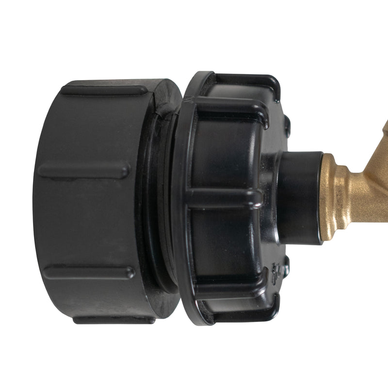 IBC 2” BSPF – S60X6 Cap with S60X6 – ½” BSPF Cap and Brass Bib Tap 1/2” Barb - Home & Garden > Lawn & Garden