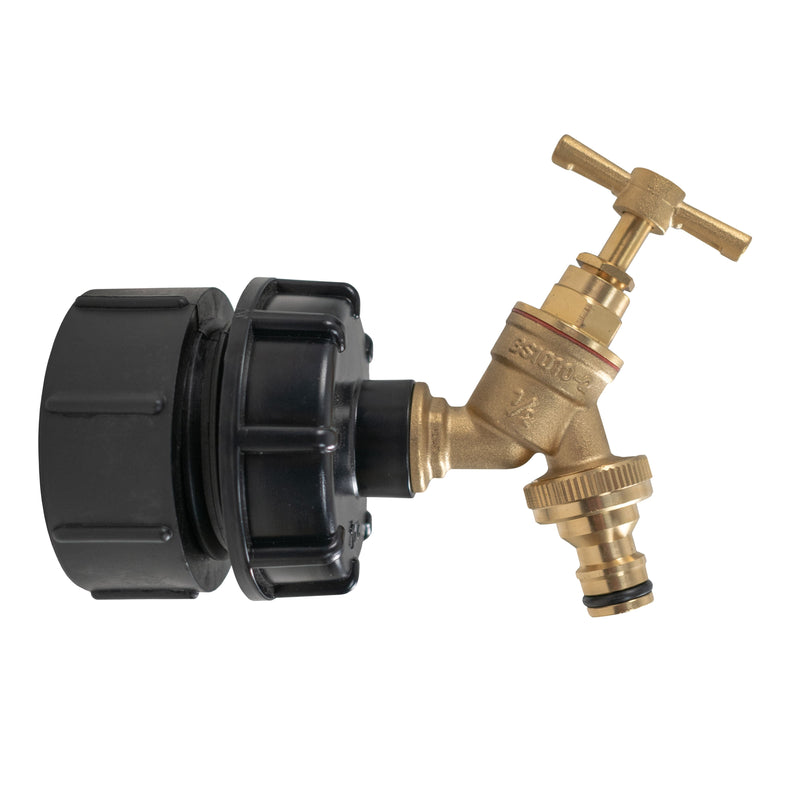 IBC 2” BSPF – S60X6 Cap with S60X6 – ½” BSPF Cap and Brass Bib Quick Connect Tap 1/2” BSP - Home & Garden > Lawn & Garden