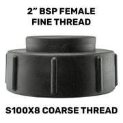 IBC S100X8 Adapter to 2"BSPF - Home & Garden > Lawn & Garden Tech Hose & Fittings