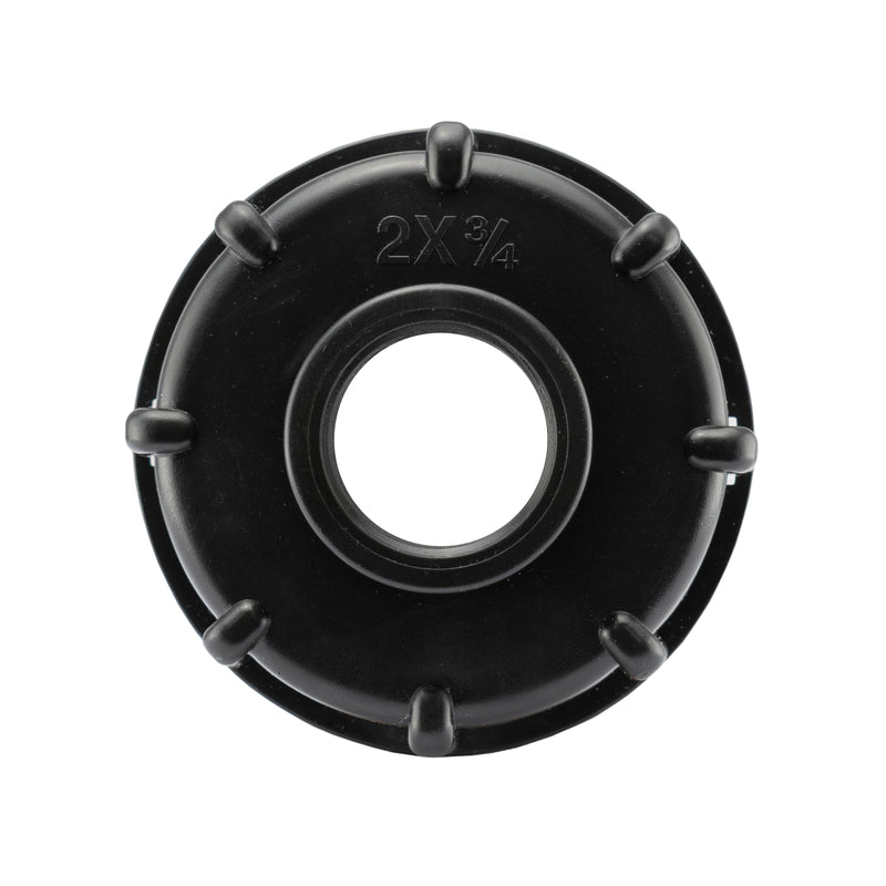 IBC 2” S60X6 Cap with Elbow Fitting, Large Plastic Valve and Male Quick Connector - Home & Garden > Lawn & Garden