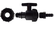 IBC 2” S60X6 Cap with Large Plastic Valve and 16mm Barbed Straight - Home & Garden > Lawn & Garden