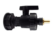 IBC 2” S60X6 Cap with Large Plastic Valve and 13mm Brass Barb - Home & Garden > Lawn & Garden