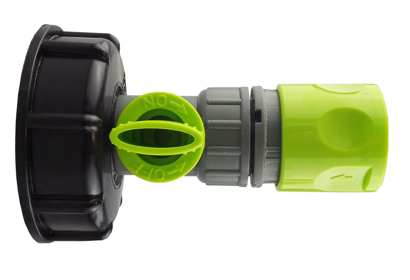 IBC 2” S60X6 Cap with BSP Threaded Valve and Hose Connector Lime - Home & Garden > Lawn & Garden