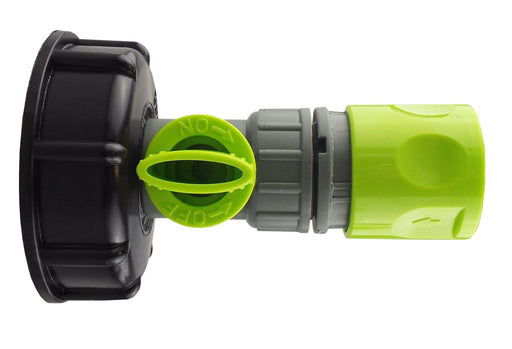IBC 2” S60X6 Cap with BSP Threaded Valve and Hose Connector Lime - Home & Garden > Lawn & Garden