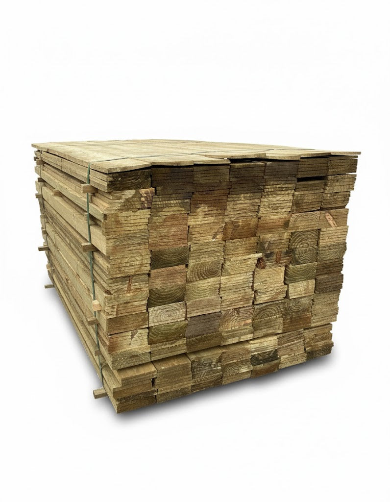 Featheredge Cladding 100mm x 1800mm Fence Panel Slats Treated - £1.25 Each Inc Vat - Hardware > Fencing & Barriers > Fence Panels Featheredge Cladding