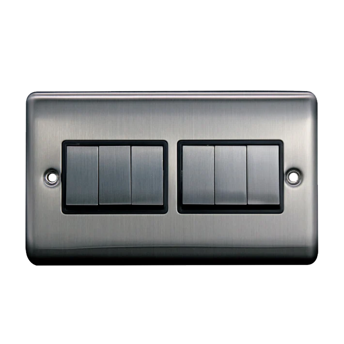 Caradok - The Ultra Flat - Polished Chrome - FN020BME - 10AX 6G 2Way Switch Polished Chrome, Black Insert For Sale Online - Fast Delivery