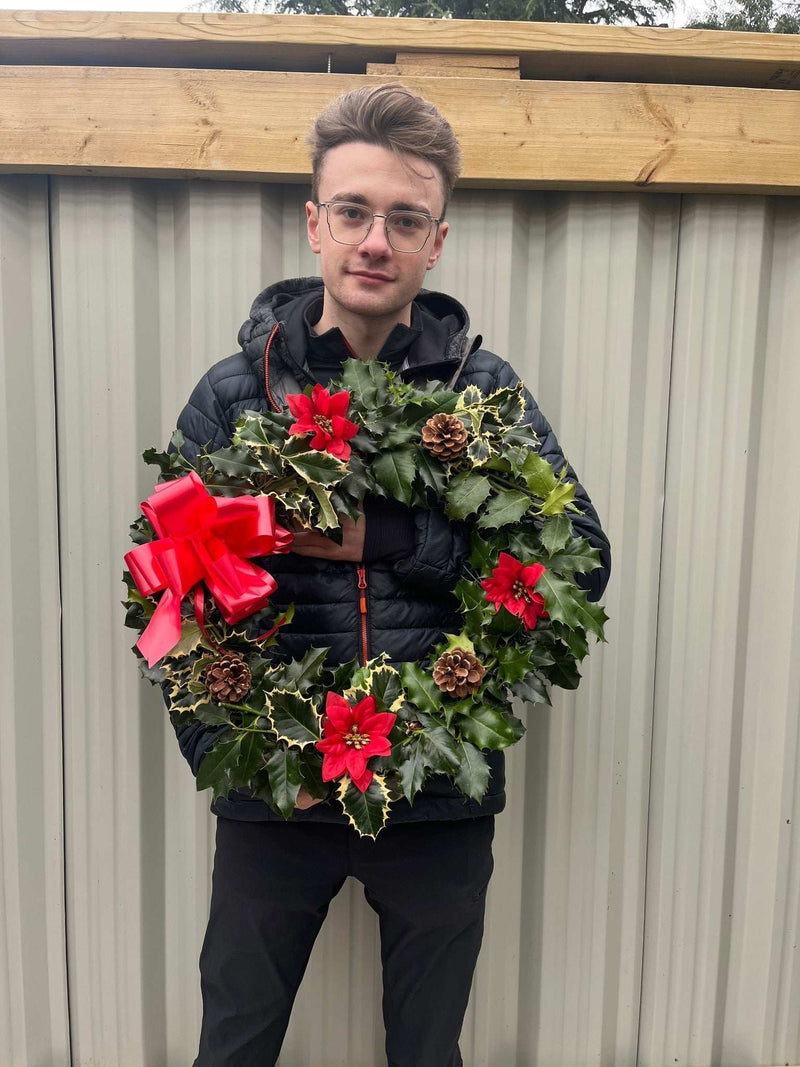 Real Holly Wreath | Hand Made Wreath (45cm)