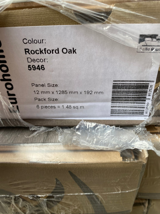 🎈Bundle Deal Last 13 Packs £250🎈 Eurohome Laminate Flooring 12mm 1285 x 192mm Planks - 6 Lengths In Box, Covers 1.48m2 Per Box 🔹ROCKFORD OAK🔸