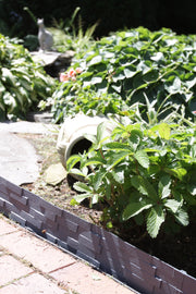 Lawn Edging, Plastic Palisade Slate Effect, 2.38m, Gray - Home & Garden > Lawn & Garden Garden tools & Accesories