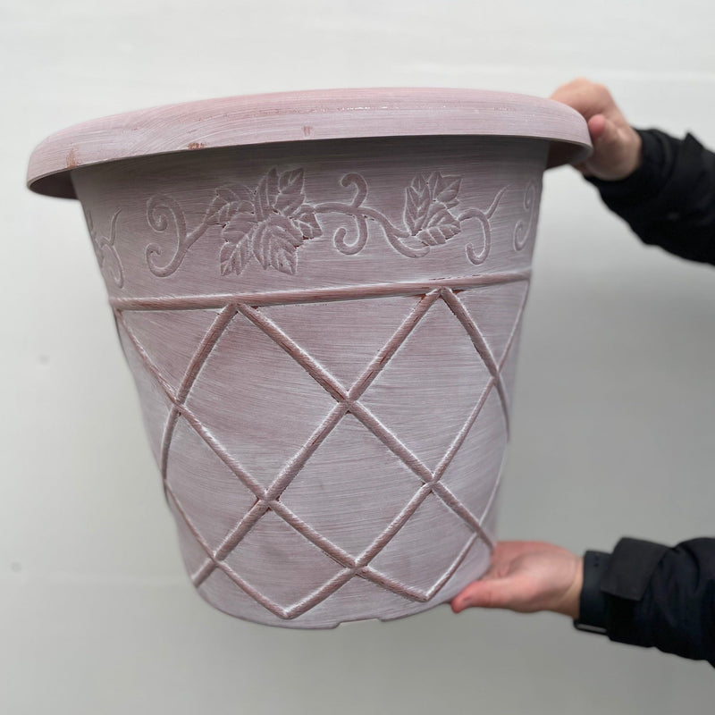 Shabby Chic Washed Planter - Pink -