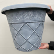 Shabby Chic Washed Planter - Light Blue -