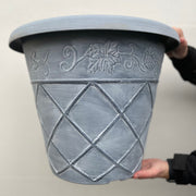 Shabby Chic Washed Planter - Light Blue -