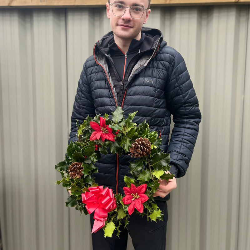 Real Holly Wreath | Hand Made Wreath (30cm) -