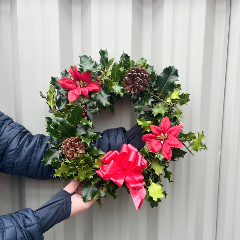 Real Holly Wreath | Hand Made Wreath (30cm) -