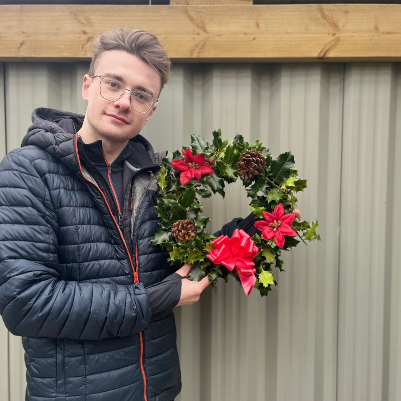 Real Holly Wreath | Hand Made Wreath (30cm) -