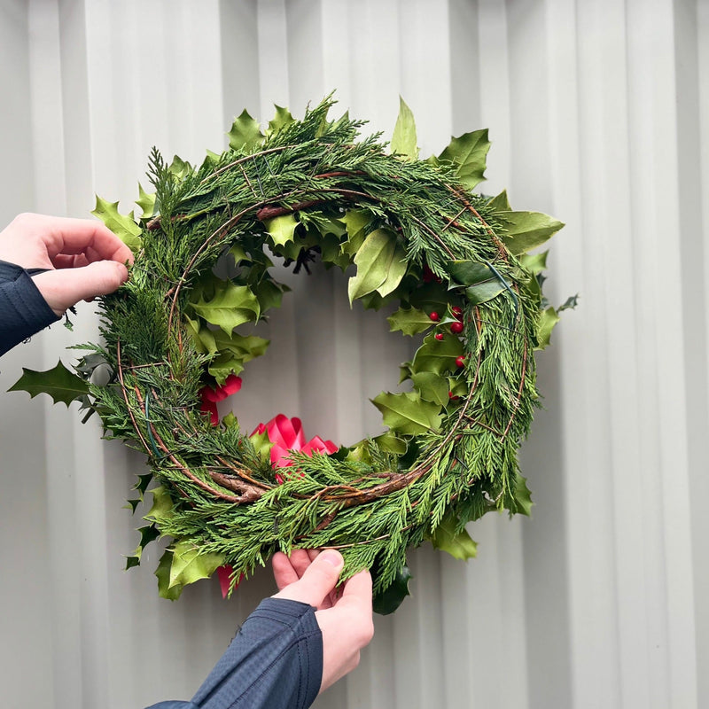 Real Holly Wreath | Hand Made Wreath (30cm) -