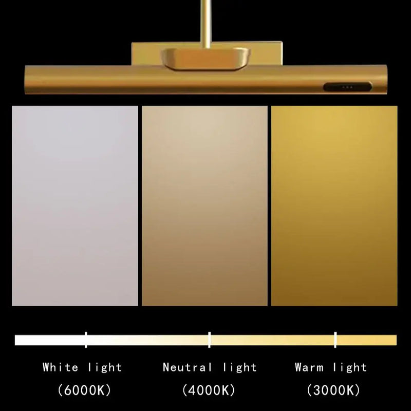 LED Battery Powered Rechargeable LED Wall Mounted Picture Light - Brass - Picture Lights