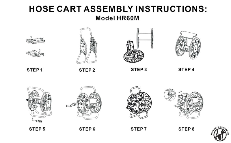 Hose Cart for 60m 1/2" Garden Hose - Home & Garden > Lawn & Garden Hose Reel