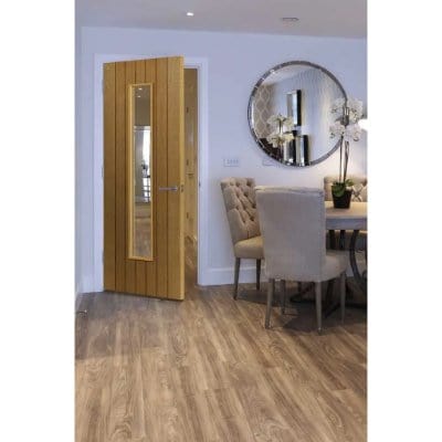 Cottage Cherwell Oak Pre Finished Glazed Internal Door - All Sizes -