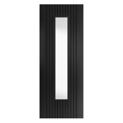 Aria Black Pre-Finished Glazed Internal Door - All Sizes -