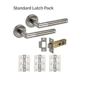 Portland Polished Satin Stainless Steel Latch Pack - Hardware > Building Materials > Door Hardware > Door Knobs & Handles Door Handle