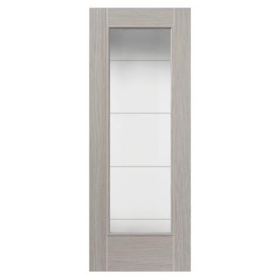 JB Kind Tigris Light Grey Pre-Finished Fully Glazed Internal Laminate Door - All Sizes -