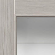 JB Kind Tigris Light Grey Pre-Finished Fully Glazed Internal Laminate Door - All Sizes -