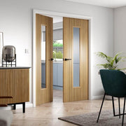 Aria Oak Pre-Finished Glazed Internal Door - All Sizes -
