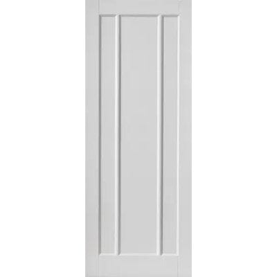 White door with a minimalist design on a white background