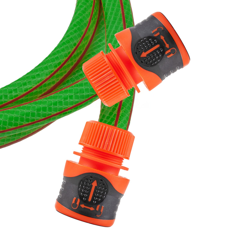 Premium Garden Hose Green with Orange Lock Connectors - Garden watering