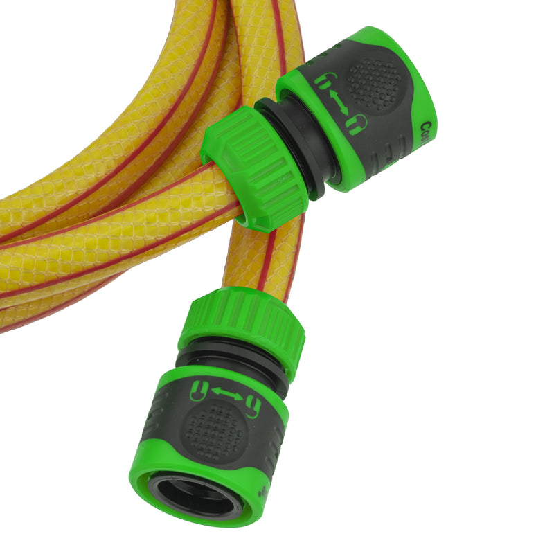 Premium Garden Hose Yellow with Green Lock Connectors - Garden watering