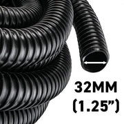 Corrugated Pipe 1.25" (32mm) with 2 x Double Wire Clips Set - Hardware > Plumbing > Plumbing Hoses & Supply Lines Tech Hose & Fittings