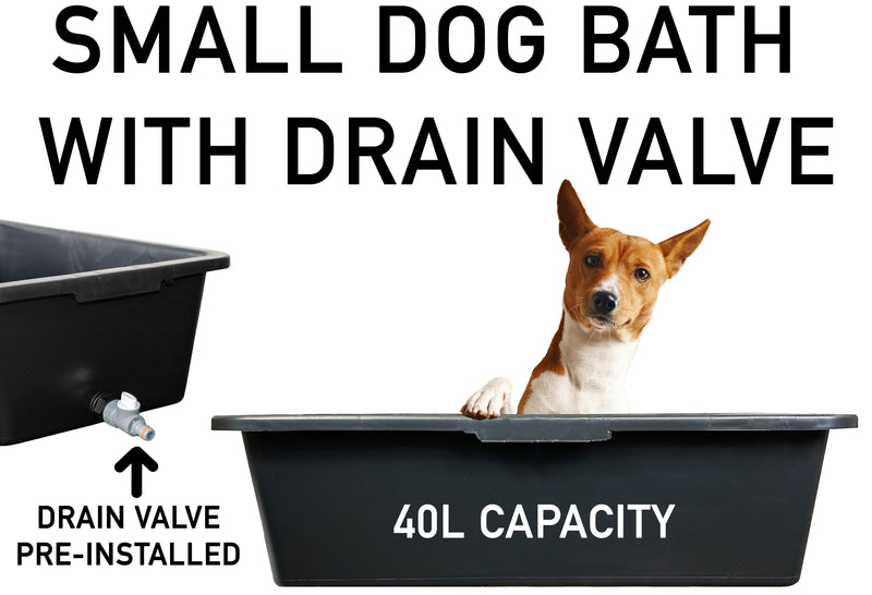 Versatile Large 40L Dog Bath/Pool/Tub - Suitable for Small Dog Breeds - with Drain Plug & Premium Connector - Durable, Easy to Store - Animals & Pet Supplies > Pet Supplies > Pet Grooming Supplies