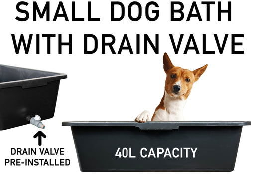 Versatile Large 40L Dog Bath/Pool/Tub - Suitable for Small Dog Breeds - with Drain Plug & Premium Connector - Durable, Easy to Store - Animals & Pet Supplies > Pet Supplies > Pet Grooming Supplies