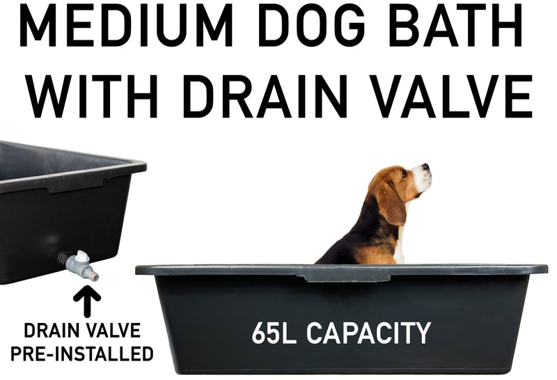 Versatile Large 65L Dog Bath/Pool/Tub - Suitable for Small to Large Breeds - with Drain Plug & Premium Connector - Perfect for medium size dog breeds - Durable, Easy to Store - Animals & Pet Supplies > Pet Supplies > Pet Grooming Supplies