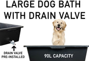 Versatile Large 90L Dog Bath/Pool/Tub - Suitable for Small to Large Breeds - with Drain Plug & Premium Connector - Perfect for medium and large dog breeds - Durable, Easy to Store - Animals & Pet Supplies > Pet Supplies > Pet Grooming Supplies