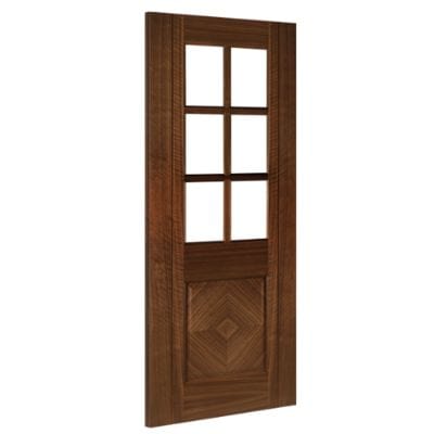 Kensington Walnut Prefinished Bevelled Glazed Internal Door - All Sizes -