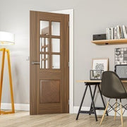 Kensington Walnut Prefinished Bevelled Glazed Internal Door - All Sizes -