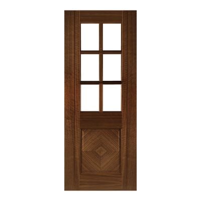 Kensington Walnut Prefinished Bevelled Glazed Internal Door - All Sizes -