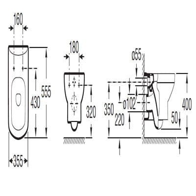 Senso Ceramic Wall Hung Toilet Pan - Bathrooms