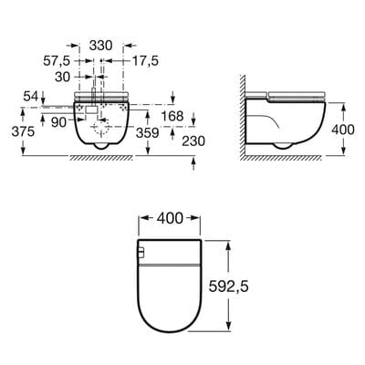 Meridian N Wall Hung Toilet with Integrated Cistern and Seat - Bathrooms
