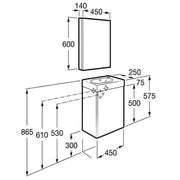 Mini Base 450mm Bathroom Unit - Basin & Bathroom Mirror Cabinet Pack - All Colours - Bathrooms