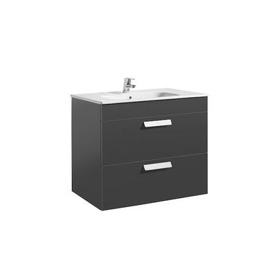 Debba Unik 2 Drawer Wall Hung 800mm Bathroom Vanity Unit - All Colours - Bathrooms