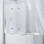Aquaglass 6mm Frameless Bath Screen with 3 Folding Panels - 1400 x 1200mm - Bathrooms