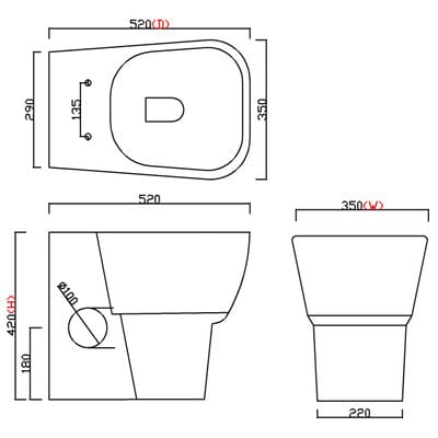 Cubix Back to Wall Toilet with Soft Close Seat - Bathrooms