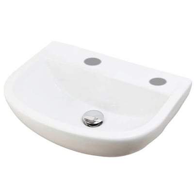 50cm Special Needs Basin 2 Tap Holes with no Overflow - Bathrooms